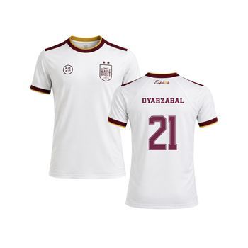 Camiseta Blanca 2 Estrellas Oyarzabal España Equip. Mundial 26 Réplica Oficial-adulto