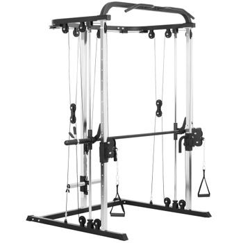 SPORTNOW Multiestación de Musculación con Soporte para Sentadillas Negro