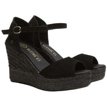 La Valeta Alpargatas Charlene Peep Toe Negro para mujer
