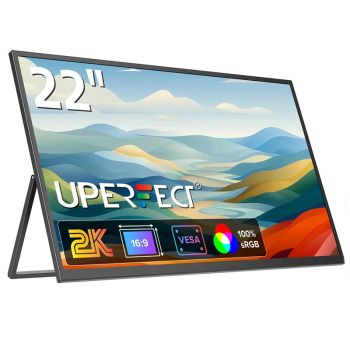 UPERFECT Monitor Gaming de PC de 22 pulgadas 2K 60Hz 1440P QHD FreeSync Pantalla de Computadora con VESA USB-C/Mini HD/M