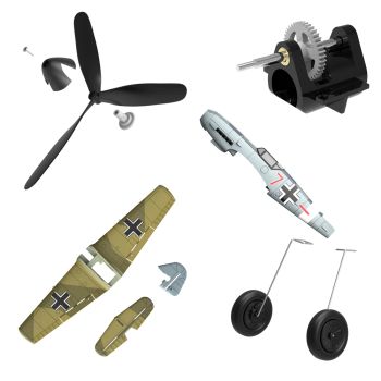 Accesorios de repuesto para aviones de radiocontrol Eachine BF109 400mm: hélice, receptor, tren de aterrizaje, caja de c