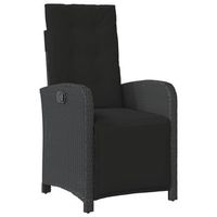 sillon reclinable de jardin  silla de jardin con reposapies ratan pe negro