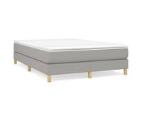 estructura de cama box spring tela gris claro 140x190 cm