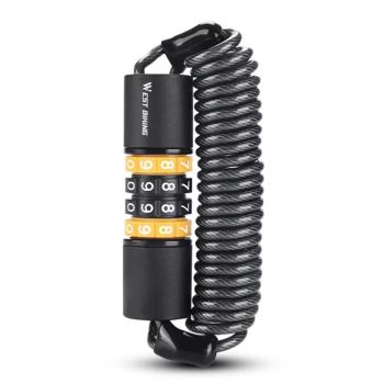 CANDADO PARA BICICLETA West Biking Cadena de Cable de Acero,Código de Combinación de 4 Dígitos,Candado de Seguridad Anti
