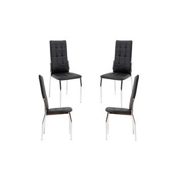 Pack 4 Sillas Galet De Polipiel 95*42*56 Cm - Negro