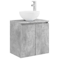 vanidad con lavabo de pared gris hormigon 495 x 35 x 63 cm vidaxl