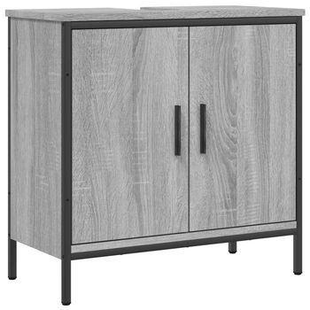 Armario Lavabo Baño Madera Ingeniería Gris Sonoma 60x30x60 Cm Vidaxl
