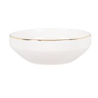 cuenco de porcelana color blanco y dorado