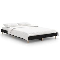estructura de cama de madera contrachapada negra 120x190 cm