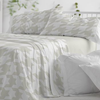 Juego De Sábanas 100% Algodón Cama De 180 Cm - Caqui - Burrito Blanco