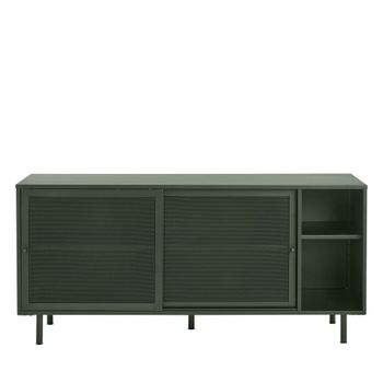 Aparador de 2 puertas, 2 nichos de metal l160cm - verde oliva