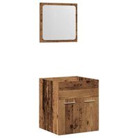 juego de muebles de bano  armario de bano 2 piezas madera ingenieria envejecida
