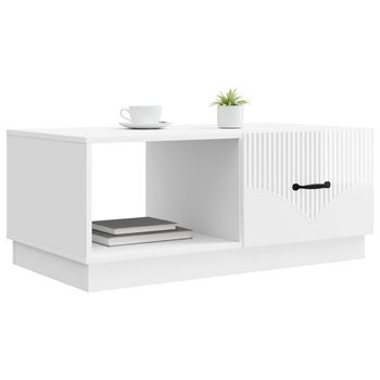 Mesa De Café - Mesa De Centro - Mesa Baja Brillante 90 X 50 X 37 Cm Madera De Ingeniería