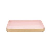bandeja cuadrada de acero rosa 25x25 cm