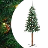 arbol de navidad delgado con 300 led con soporte verde 210 cm vidaxl