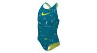 banador de  strong una pieza nike swim spiderback azul verde   strong mujer