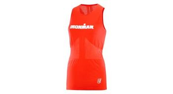 Camiseta p   strong sin  strong   p mangas compressport ironman mujer rojo