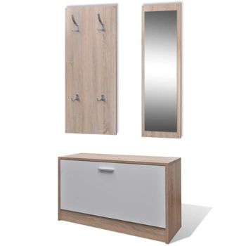 Mueble de entradita,gabinete para calzado madera blanco 80x27x46,5cm