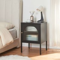 mesa de noche karlskrona 60x425x40 cm - negro mate encasa