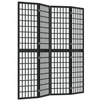 biombo plegable con 4 paneles estilo japones negro 160x170 cm vidaxl