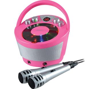 GV-PS923-PK Portable Bluetooth Karaoke Boombox - Pink, Pink