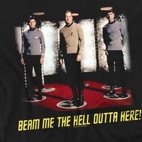star trek tops y camisetas beam me out para mujer