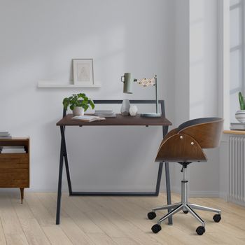Escritorio compacto de mdf negro plegable