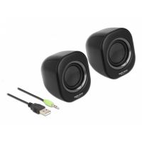 altavoces delock estereo cableados 2w usb y control de volumen