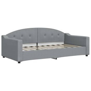 Cama Individual | Cama Para Adultos | Sofá Cama Sin Colchón Tela Gris Claro 90x190 Cm
