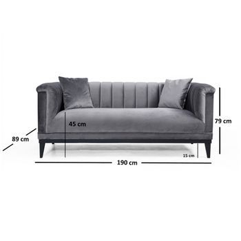 Sofá 2 Plazas Trendy Gris Oscuro