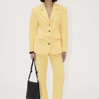 stine goya tailored floral-jacquard satin jacket - s