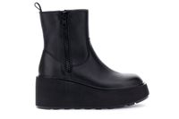 botines de piel con cremallera black