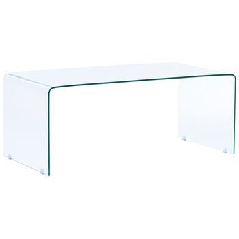Mesa De Centro Transparente 100 X 50 Cm Rectangular Minimalista Kendall