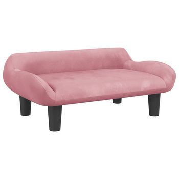 Sofá Para Niños | Sofá De Salón | Sofá De Descanso De Terciopelo Rosa 70x40x24 Cm