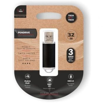 Pendrive Tech One Tech Basic 32GB USB 2.0 Negro velocidad mínima 6MB/s