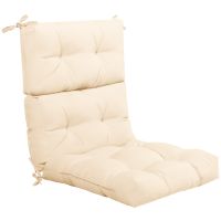 costway cojin para silla de respaldo alto con cinturones antideslizantes engrosada poliester transpirable interior exterior beige