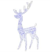 adorno de reno de navidad acrilico azul 140 leds 120 cm vidaxl