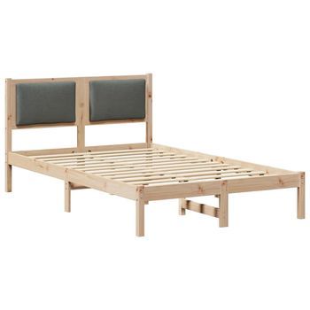 Estructura De Cama Con Cabecera Gris Oscuro 120 X 190 Cm
