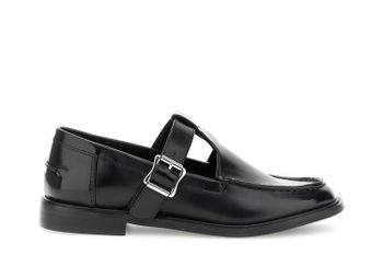 mocasines con cordones efecto piel cepillada black
