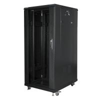 rack independiente lanberg ff01-6827-12bl v2 27u 1200kg 4 ventiladores lcd termostato ip20 negro