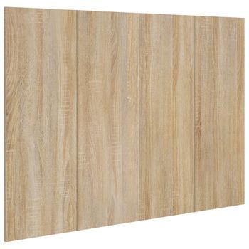 Cabecero Cama Mueble De Dormitorio De Cama Madera Contrachapada Sonoma 120 X 1,5 X 80 Cm Marrón M02_0004894