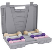 homcom juego de mancuernas de 8 piezas 2x05 kg 2x1 kg 2x15 kg 2x2 kg antideslizantes y estuche de transporte multicolor