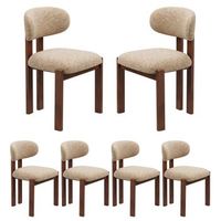 set de 6 sillas de comedor de chenilla madera maciza 533x508x787cm camello