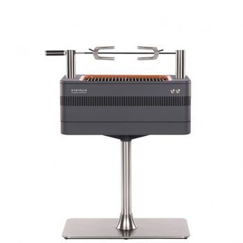 Juego De Parrilla De Carbón Y Tapa Everdure By Heston Blumenthal Fusion De 74 Cm, Con Sistema Patentado De Asador Integrado Y Encendido Eléctrico Rápido