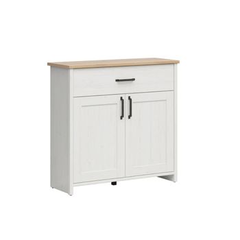 Bufé 2 puertas y 1 cajón paneles de melamina blanco y madera