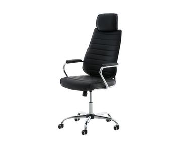 Silla de oficina rako tapizado en polipiel con asiento ergonómico y reposabrazos 60x67x117cm color negro