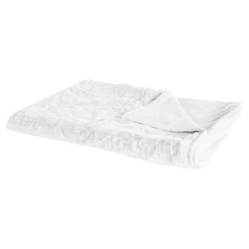 Manta De Acrílico Blanco 150 X 200 Cm Mullido Suave Diseño Escandinavo Tourza