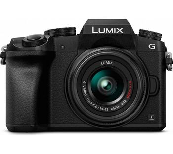 PANASONIC Lumix DMC-G7EB-K Compact System Camera with Lumix G VARIO 14-42 mm f/3.5-5.6 II ASPH MEGA OIS Zoom Lens, White