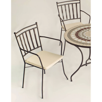 Pack De 2 Sillones Apilables Con Cojín Para Exterior