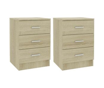 Vidaxl mesitas de noche 2 uds aglomerado color roble sonoma 38x35x56cm